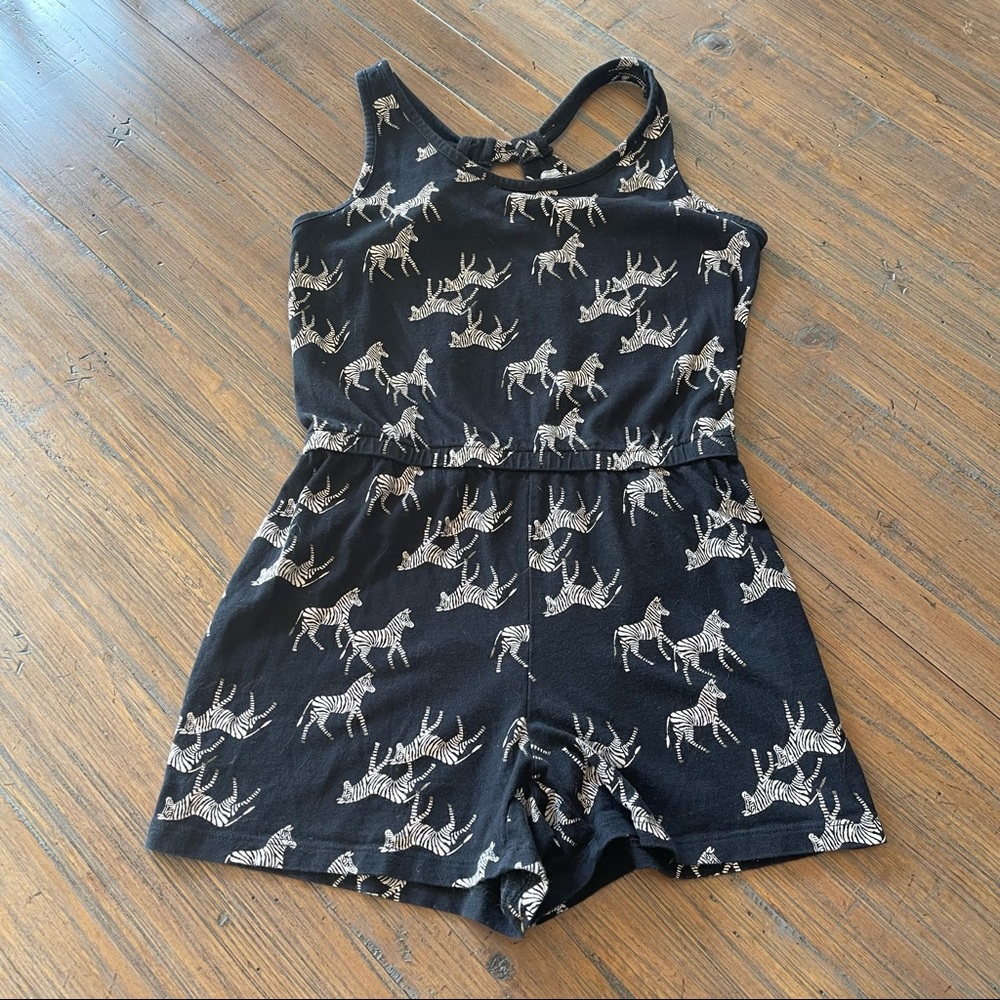 Old Navy size 10-12 shorts romper bundle- solid black & zebra print - Picture 8 of 15